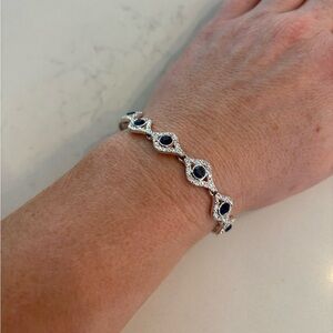 Elegant Silver and Blue Bracelet